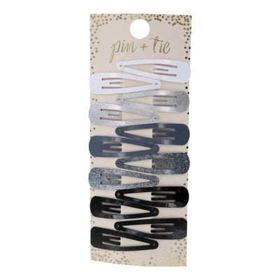 Scunci Pin + Tie Hair Snap Clips, Assorted Colors, 12-Pieces