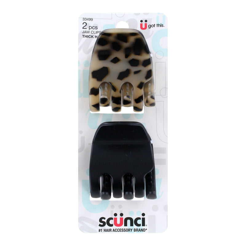 Scunci U Got This Thick Hair Jaw Clips, Assorted Colors, 2-Count