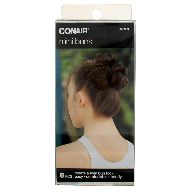 Conair Easy Updo Twin Bun Making Kit with Pins, Elastics, and Bunmakers, 8-Piece Kit
