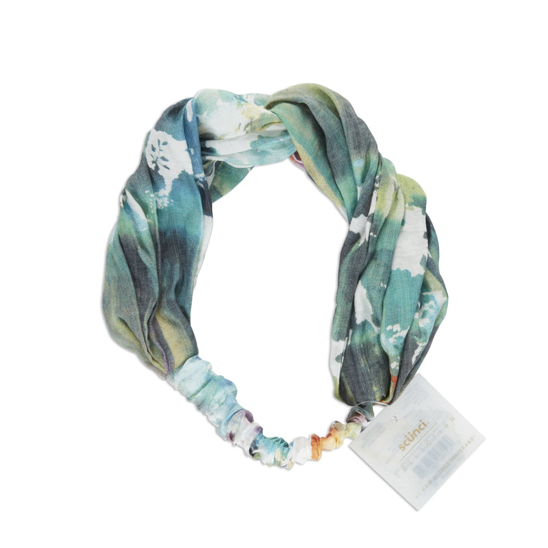 Scunci Trend Collection Fashion Headwrap, Blue Water Color, 1-Piece
