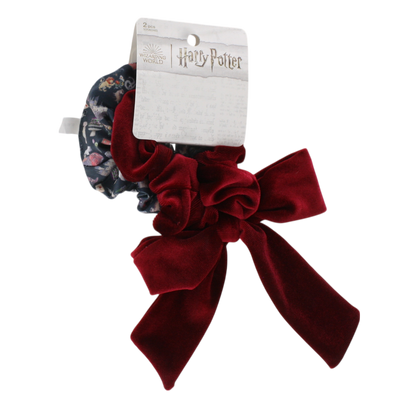 Harry Potter by Scunci Wizarding World Scrunchies – 2-Pack, Velvet Red & Printed Design