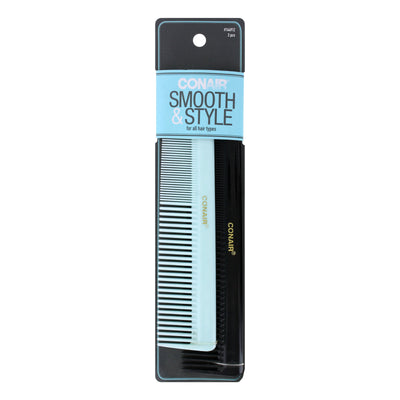 Conair Smooth & Style Dressing Combs, Assorted Colors, 2-Count