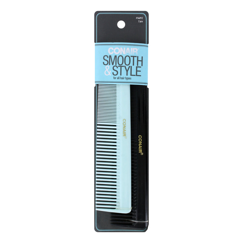 Conair Smooth & Style Dressing Combs, Assorted Colors, 2-Count