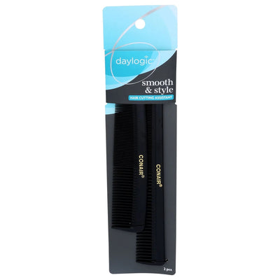 Daylogic Style & Trim Pocket & Barber Comb, Black, 2 Count
