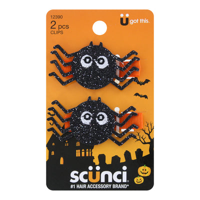 Scunci Halloween Spider Hair Clips, 2-Piece