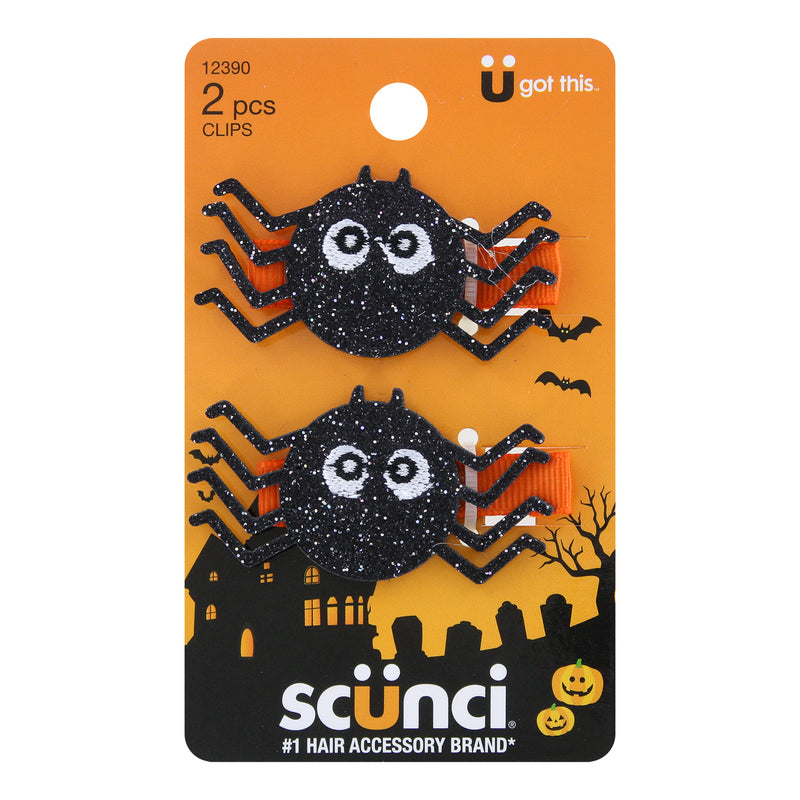 Scunci Halloween Spider Hair Clips, 2-Piece