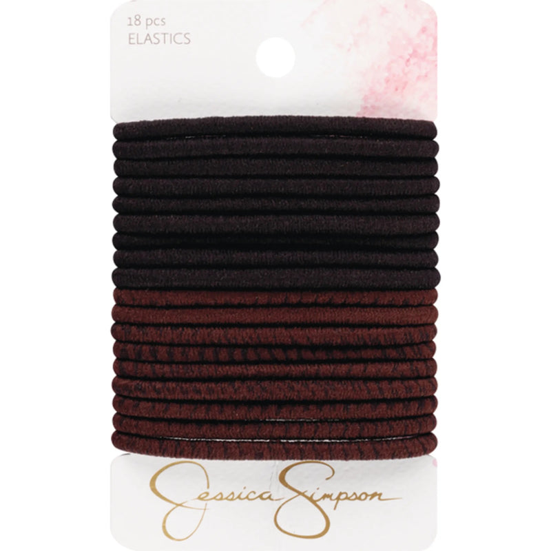 Jessica Simpson No Damage Hair Elastic Ties, Black-Brown, 18-Pieces