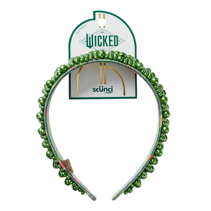 Scunci x Wicked For Good Pearl Elphaba Poppy Flower Print Headband, Green