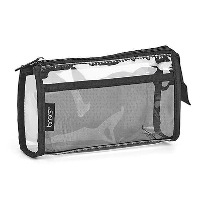 Conair Basics Water Resistant Black/Clear PVC Small Clutch Bag