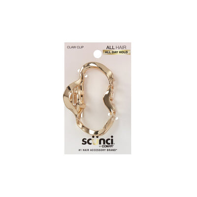 Scunci Fashionable Cloud Metal Claw Hair Clip, Gold, 1 Count