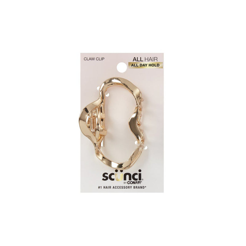 Scunci Fashionable Cloud Metal Claw Hair Clip, Gold, 1 Count