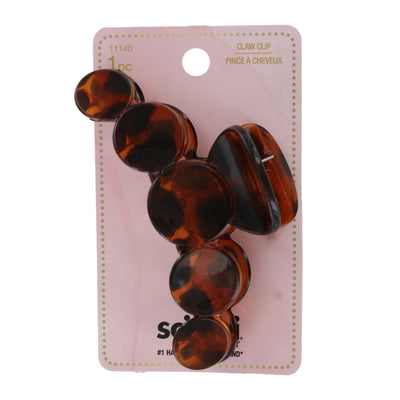 Scunci Claw Hair Clips for Women Elegant Round Design Hair Accessories for All Hair Types (Colors May Vary: Pink or Tortoiseshell)