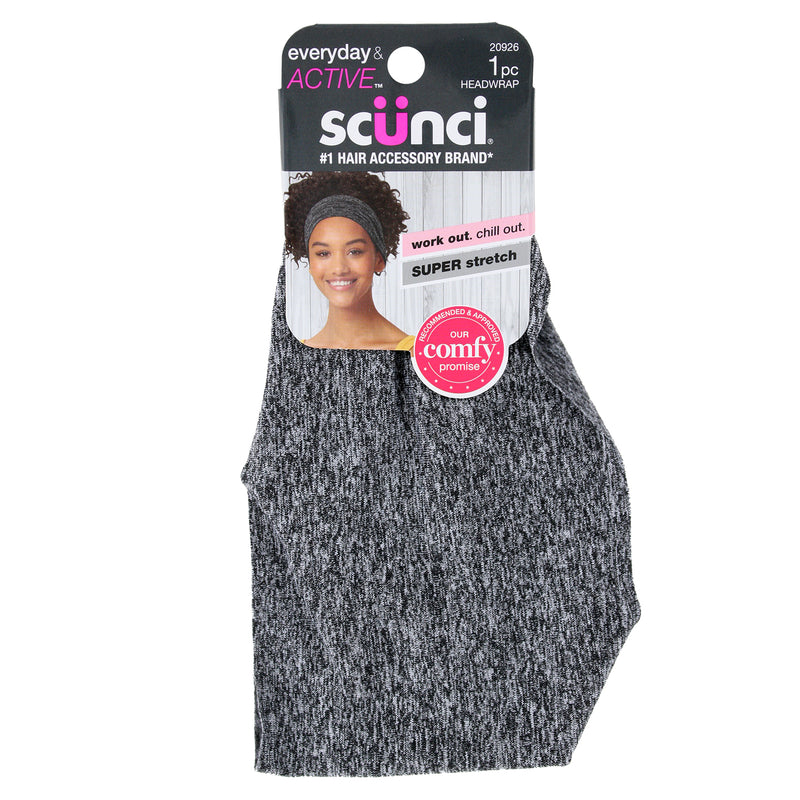 Scunci Everyday & Active Comfy Headwrap, Gray, 1-Piece