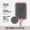 Conair Velvet Touch Paddle Cushion Hair Brush - Detangling Hairbrush - Curly or Straight Styles - Men or Women - Detangler - Features Soft Touch Handle - Blush Pink - Image 7
