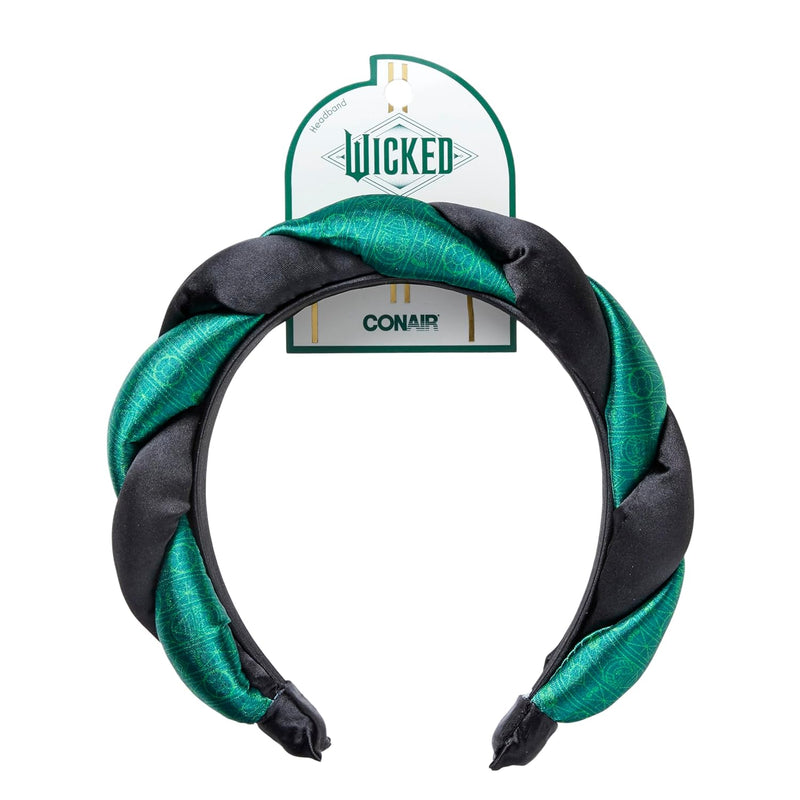 Scunci x Wicked 2 Elphaba Green Satin Twisted Spa Bubble Headband