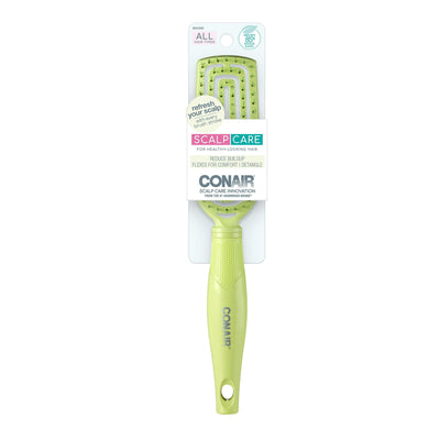 Conair Scalp Care Slim Flexi Head Paddle Brush, Green, 1 Count