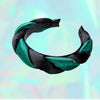 Scunci x Wicked 2 Elphaba Green Satin Twisted Spa Bubble Headband - Image 4