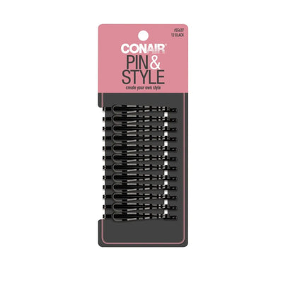 Conair Style & Clip Bobby Pins, Black, 12 Count
