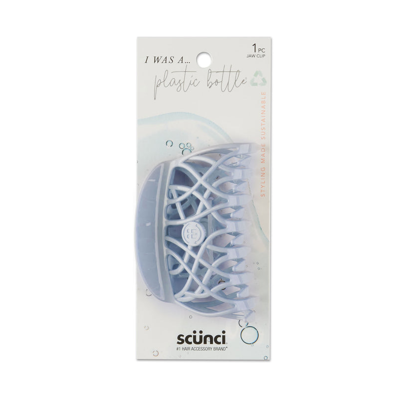 Scunci Earth-Friendly Planet Upcycled Large Jaw Clip, Made from Plastic Bottles, Blue, 1-Piece