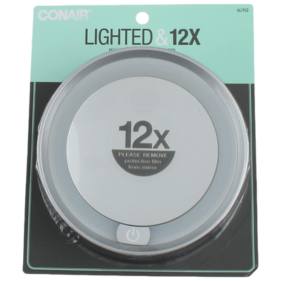 Conair Lighted LED Dome Mirror, 12X Magnification, 1-Count