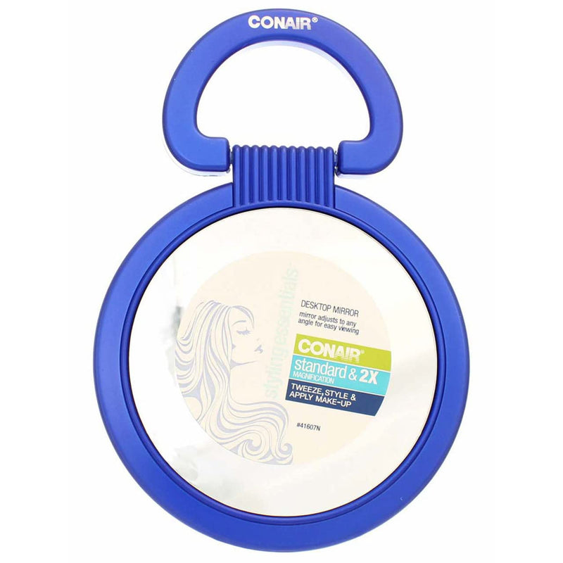 Conair Standard & 2X Magnifying Round Stand or Handheld Mirror, Color Will Vary, 1-Count