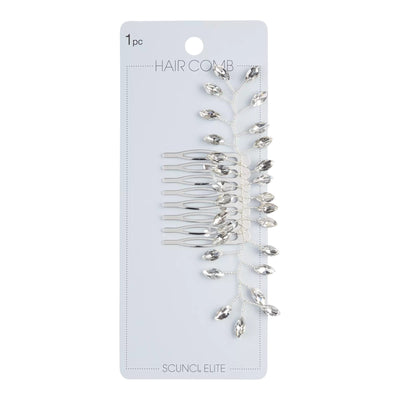 Scunci Elite Silver & Rhinestone Hair Comb, 1-Piece
