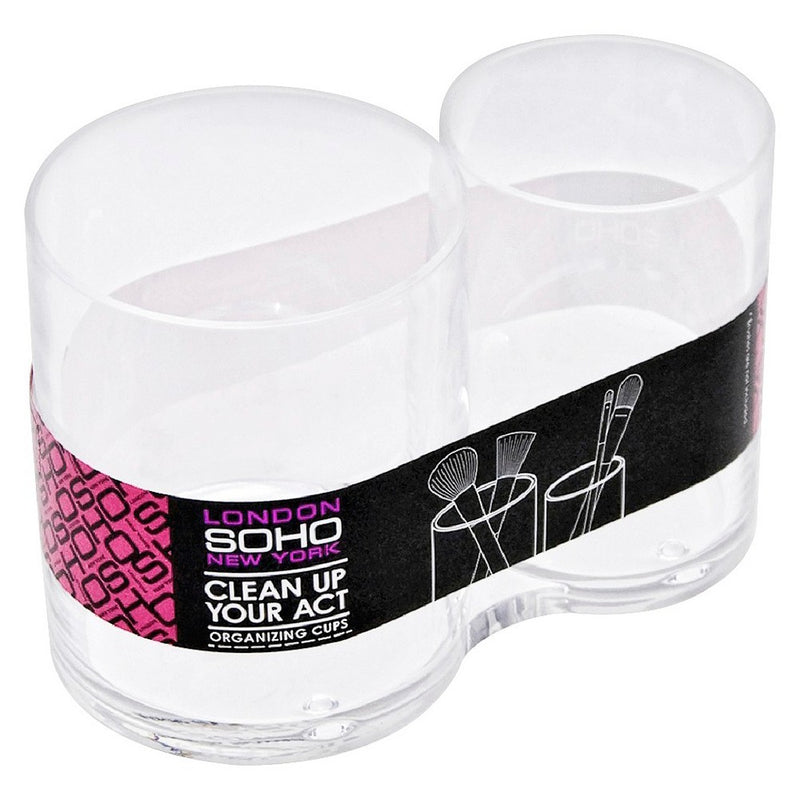SOHO Duo Cosmetic Brush Holder, Clear, Plastic