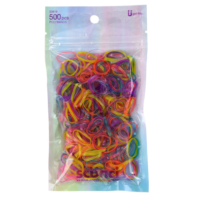 Scunci Medium Size Assorted Polybands In Re-Sealable Bag - 500 Count