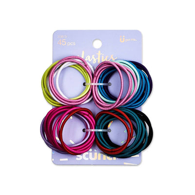 Scunci Kids No Damage Mini Elastic Ties, Assorted Colors, 45-Pieces