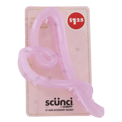 Scunci Large Matte Finish Claw Hair Clip – 1 Count, Pink or Purple – Strong Grip, All-Day Hold for Thick or Long Hair