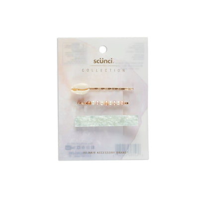 Scunci Collection Multi Hair Clips - Mint - 3-Pieces