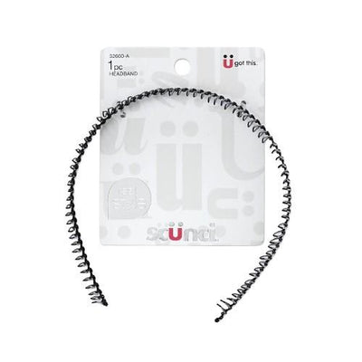 Scunci Real Style Metal Comb Headband, Black, 1-Piece