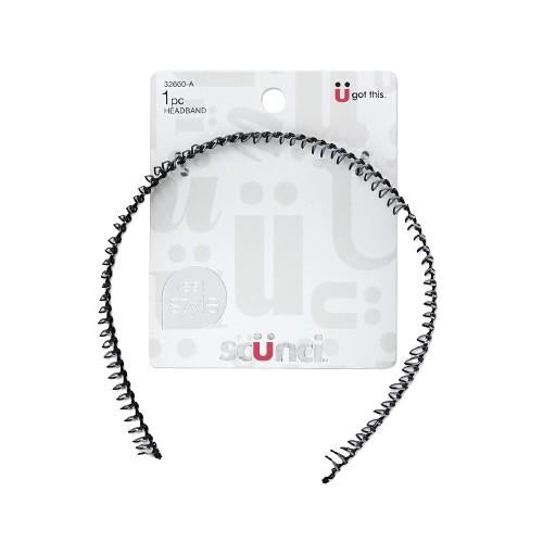 Scunci Real Style Metal Comb Headband, Black, 1-Piece