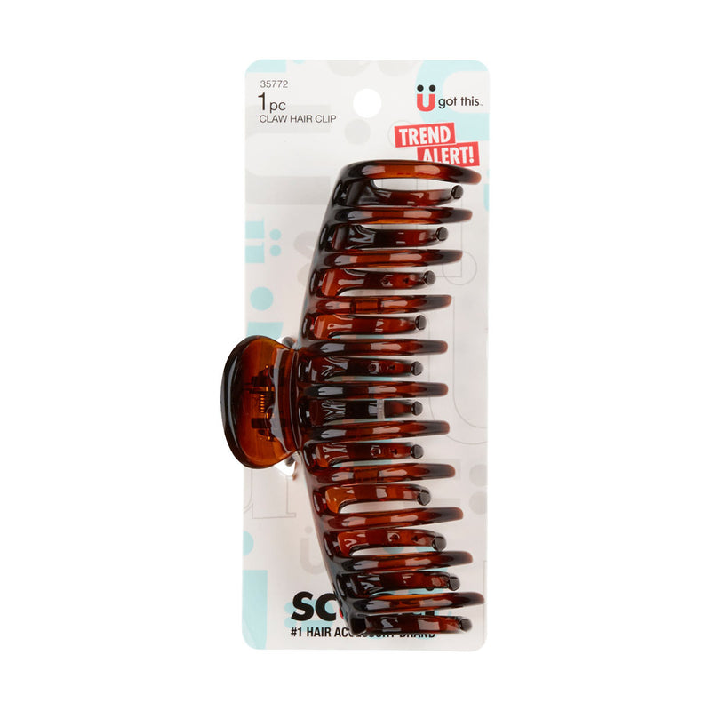 Scunci Trend Alert Large Claw Hair Clip, Tortoise Shell, 1-Count