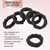 Scunci The Unbreakable Collection Ruched Comfy Elastic Hair Tie Ponytailers - Black - Thick Hair - 6-Count - Image 5