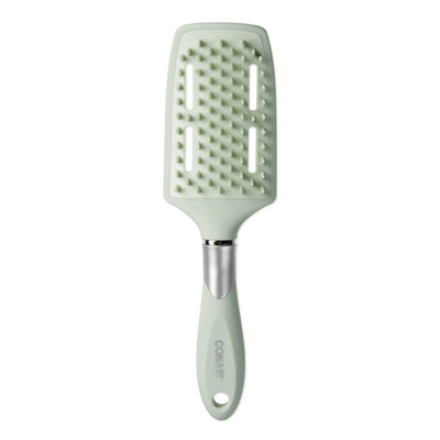 Conair Velvet Touch Vent Blow-Dry Hair Brush, Vented Paddle Brush for Fast Drying & Big Volume, Soft Grip Handle, Gentle Detangling Bristles, Contoured Design for All Hair Types & Lengths
