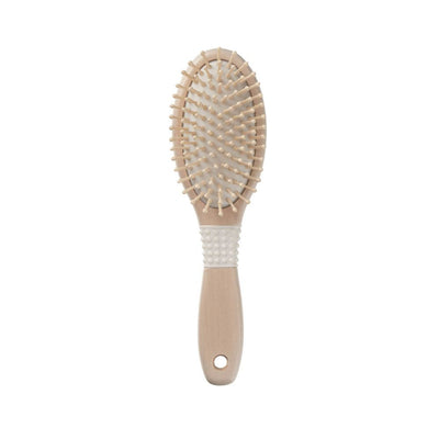 Conair Ceramic Wood Wooden Bristle Cushion Hair Brush, Natural Wood Paddle Brush with Ball-Tipped Bristles, Scalp Massage & Shine Boost, Gentle Detangling for All Hair Types