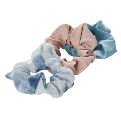 Scunci Collection Multi Hair Scrunchies, Blue Tie Dye, 3-Pieces