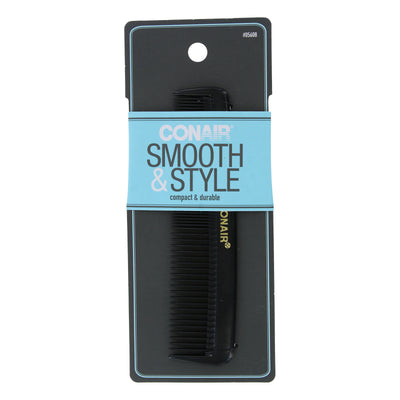Conair Smooth & Style Single Pocket Comb, Black, 1-Count