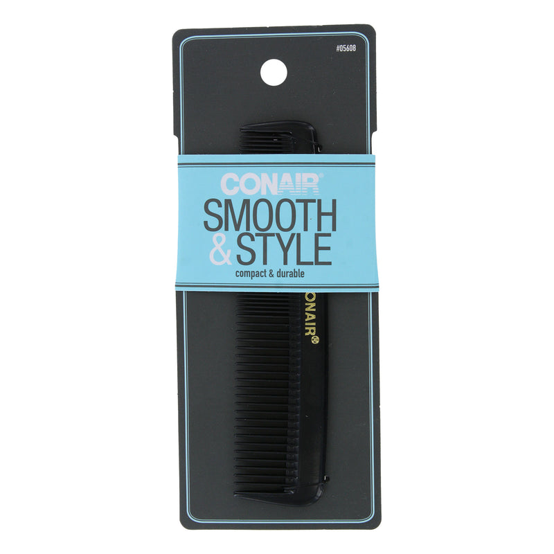 Conair Smooth & Style Single Pocket Comb, Black, 1-Count