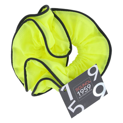 Scunci 1959 Hair Scrunchie, Neon Yellow with Reflective Trim, 1-Piece