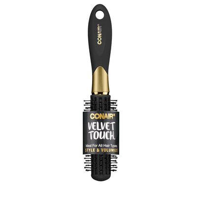 Conair Velvet Touch Style & Volumize Nylon Round Brush, Color Will Vary, 1-Count