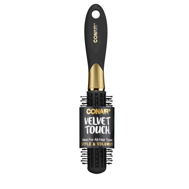 Conair Velvet Touch Style & Volumize Nylon Round Brush, Color Will Vary, 1-Count
