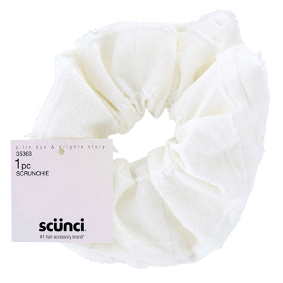 Scunci A Tie Dye & Brights Cloth Hair Scrunchie, White, 1-Piece