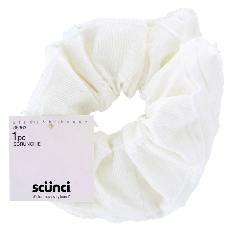 Scunci A Tie Dye & Brights Cloth Hair Scrunchie, White, 1-Piece
