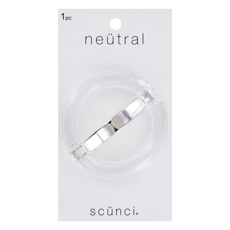 Scunci Neutral Hair Clear Acrylic Circle-Shaped Barrette, 1-Piece