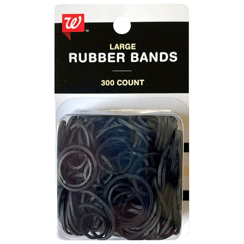 Walgreens Large Silicone Hair Rubber Polybands, Black, 300-Pieces