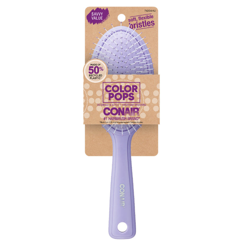 Conair Color Pops Detangler Cushion Hair Brush, Lavender, 1-Count