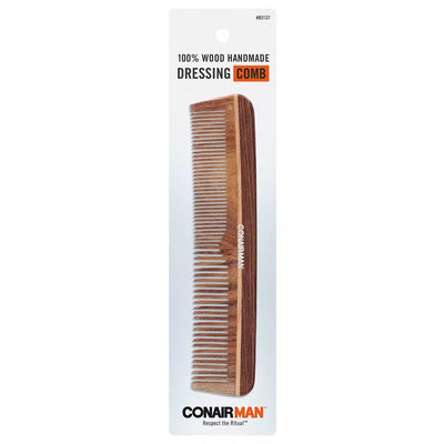 Conair Man Hand Made 100% Wooden Dressing Hair Comb