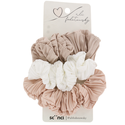 Scunci Ali Fedotowsky Hair Scrunchies, Neutral Colors, 3-Pieces